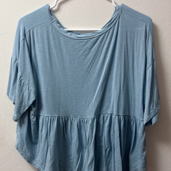 Women's Blue Ruffle Top - Picture 2 of 2